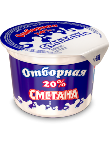 Сметана отборная 20% 200г*12